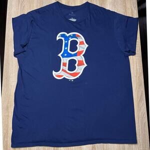 Boston Red Sox USA Logo 2XL Fanatics Flag MLB Navy TShirt